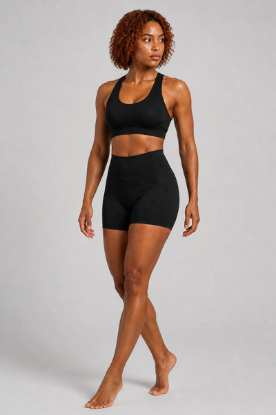 Form Open-Back Lift Bra - Jet Black / Black - full body alt | color:jet black