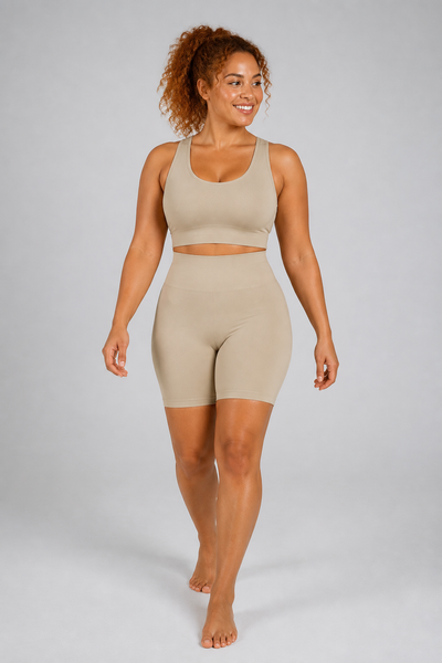 Form Open-Back Lift Bra - Mushroom / Nude Pink - hero | color:mushroom