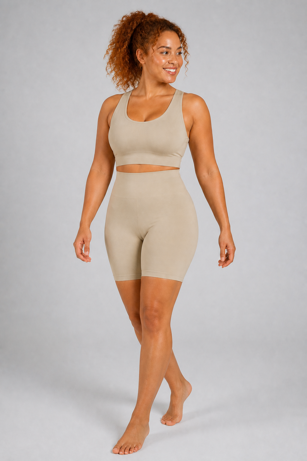 Form Open-Back Lift Bra - Mushroom / Nude Pink - full body alt | color:mushroom