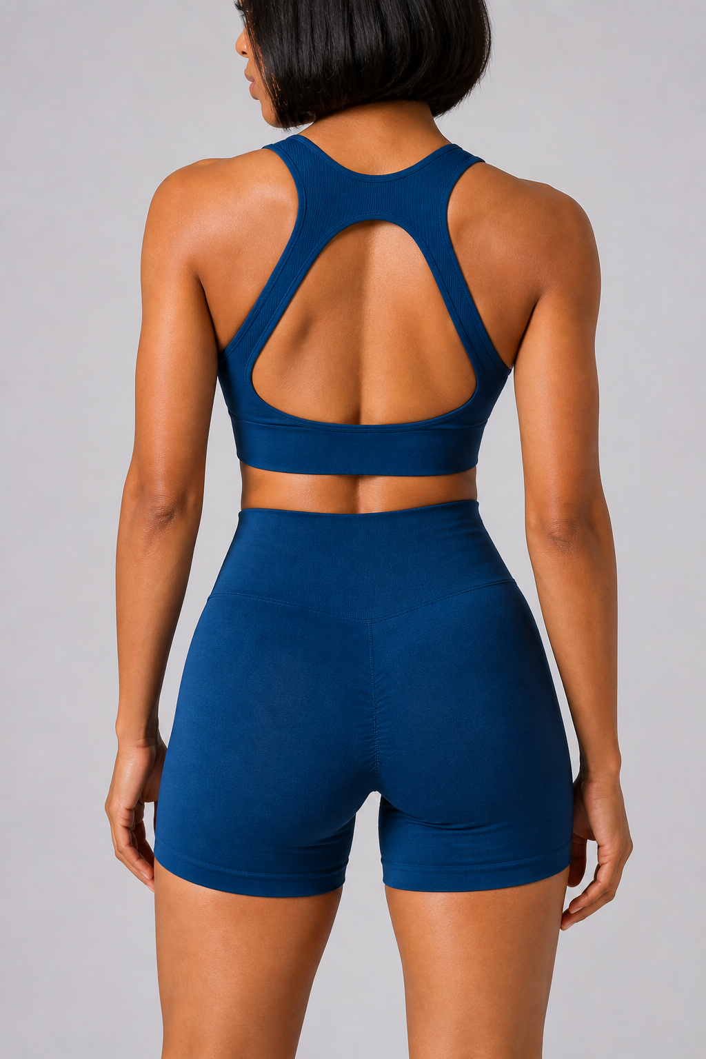 Form Open-Back Lift Bra - Navy Blue - rear closeup
