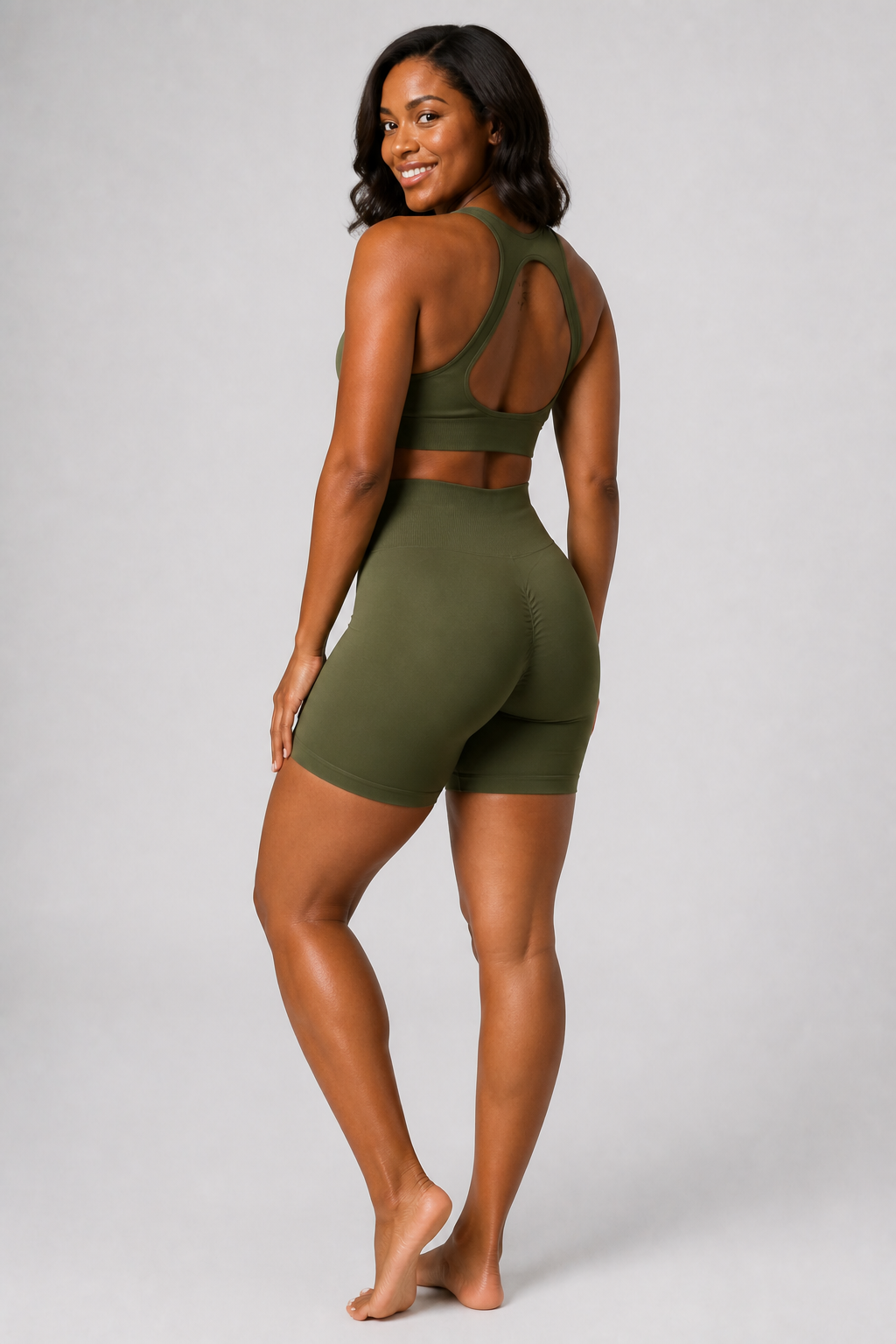 Form Open-Back Lift Bra - Olive - rear