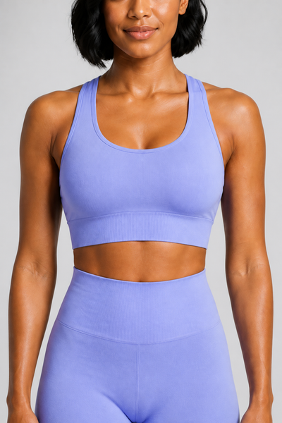 Form Open-Back Lift Bra - Periwinkle - front closeup