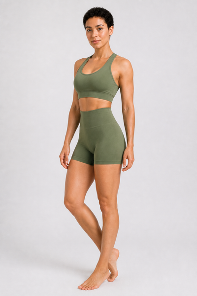 Form Open-Back Lift Bra - Sage Green - full body alt