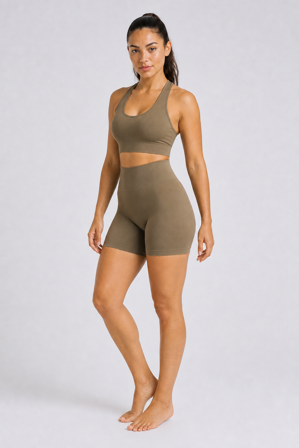 Form Open-Back Lift Bra - Tea Brown - full body alt | color:tea brown