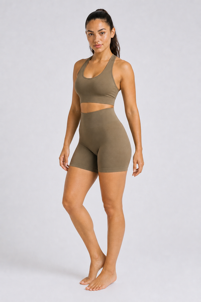 Form Open-Back Lift Bra - Tea Brown - full body alt | color:tea brown