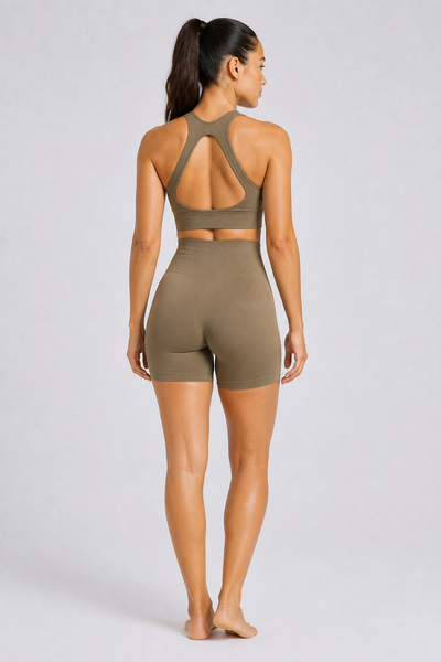 Form Open-Back Lift Bra - Tea Brown - rear | color:tea brown